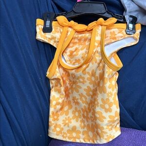 Yellow Floral baby bathing suit